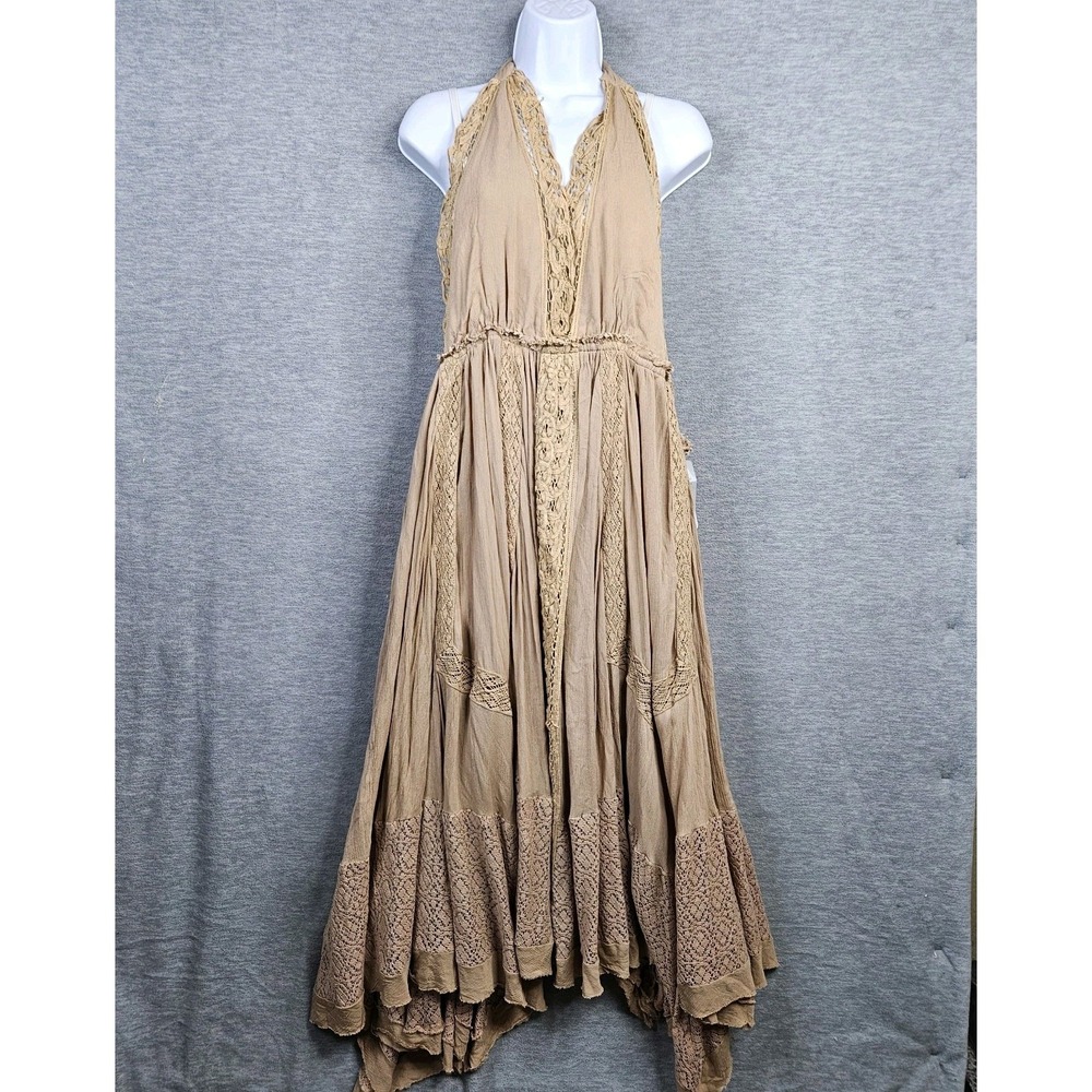 AREA STARS Farrah Halter Lace Trimming Exposed Back Dress Sz XS NEW